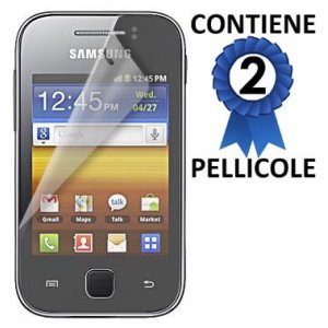 PELLICOLA PROTEGGI DISPLAY SAMSUNG S5360 GALAXY Y, S5369 GALAXY Y CONFEZIONE 2 PEZZI