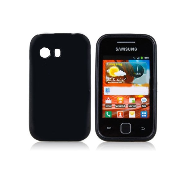 CUSTODIA GEL TPU SILICONE LUCIDA per SAMSUNG S5360 GALAXY Y, S5369 GALAXY Y COLORE NERO