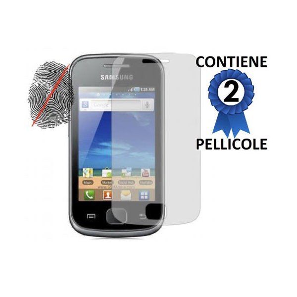 PELLICOLA PROTEGGI DISPLAY ANTI IMPRONTA SAMSUNG Galaxy Gio S5660 CONFEZIONE 2 PEZZI