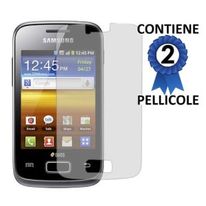 PELLICOLA PROTEGGI DISPLAY SAMSUNG S6102 Galaxy Y Duos CONFEZIONE 2 PEZZI