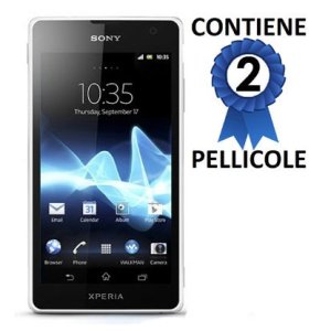 PELLICOLA PROTEGGI DISPLAY SONY XPERIA TX LT29I CONFEZIONE 2 PEZZI