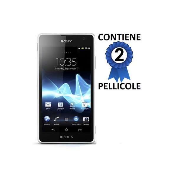 PELLICOLA PROTEGGI DISPLAY SONY XPERIA TX LT29I CONFEZIONE 2 PEZZI