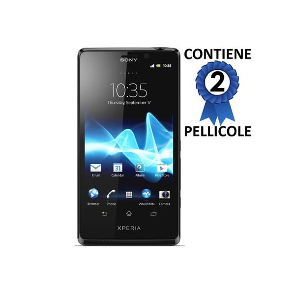 PELLICOLA PROTEGGI DISPLAY SONY XPERIA T LT30P CONFEZIONE 2 PEZZI