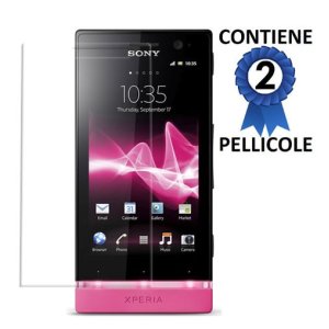 PELLICOLA PROTEGGI DISPLAY SONY XPERIA U ST25I CONFEZIONE 2 PEZZI