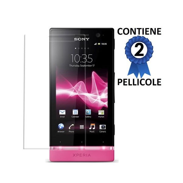 PELLICOLA PROTEGGI DISPLAY SONY XPERIA U ST25I CONFEZIONE 2 PEZZI