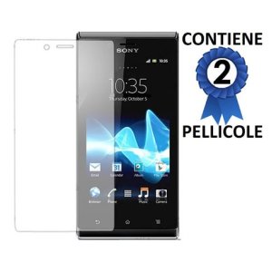 PELLICOLA PROTEGGI DISPLAY SONY XPERIA J ST26i, ST26a CONFEZIONE 2 PEZZI