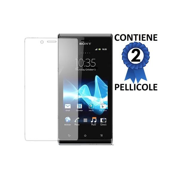 PELLICOLA PROTEGGI DISPLAY SONY XPERIA J ST26i, ST26a CONFEZIONE 2 PEZZI