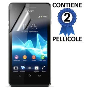 PELLICOLA PROTEGGI DISPLAY SONY XPERIA V LT25I CONFEZIONE 2 PEZZI