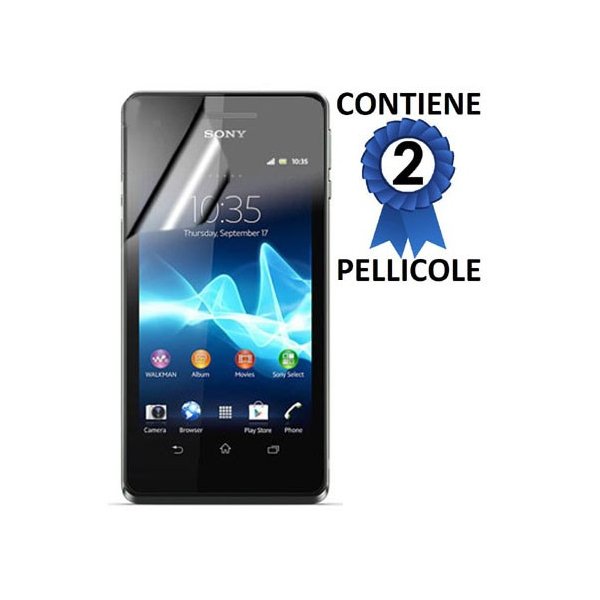 PELLICOLA PROTEGGI DISPLAY SONY XPERIA V LT25I CONFEZIONE 2 PEZZI