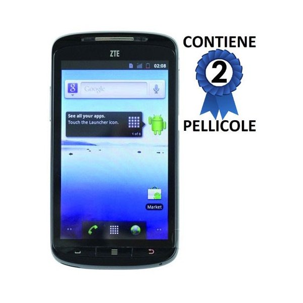 PELLICOLA PROTEGGI DISPLAY ZTE V960 CONFEZIONE 2 PEZZI