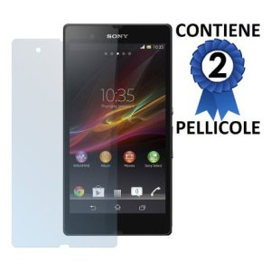 PELLICOLA PROTEGGI DISPLAY per SONY XPERIA Z LT36I, L36H, C6603 CONFEZIONE 2 PEZZI