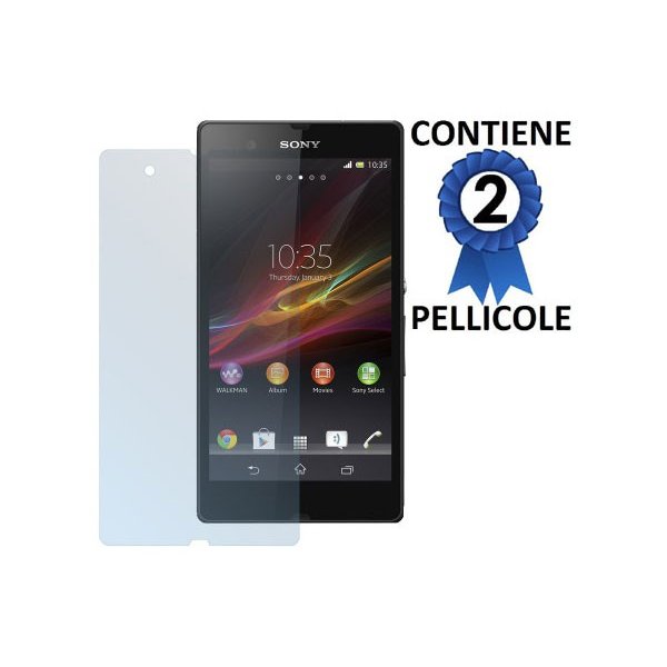 PELLICOLA PROTEGGI DISPLAY per SONY XPERIA Z LT36I, L36H, C6603 CONFEZIONE 2 PEZZI