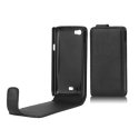 CUSTODIA VERTICALE FLIP PELLE per SONY XPERIA MIRO ST23I COLORE NERO