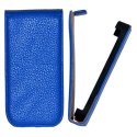 CUSTODIA VERTICALE SLIM FLIP PELLE RUVIDA VENATA per HUAWEI SONIC U8650, SONIC 2 U8661 COLORE BLU