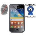 PELLICOLA PROTEGGI DISPLAY SAMSUNG S7500 GALAXY ACE PLUS ANTI IMPRONTA CONFEZIONE 2 PEZZI