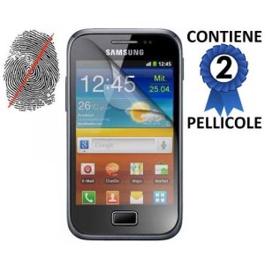 PELLICOLA PROTEGGI DISPLAY SAMSUNG S7500 GALAXY ACE PLUS ANTI IMPRONTA CONFEZIONE 2 PEZZI