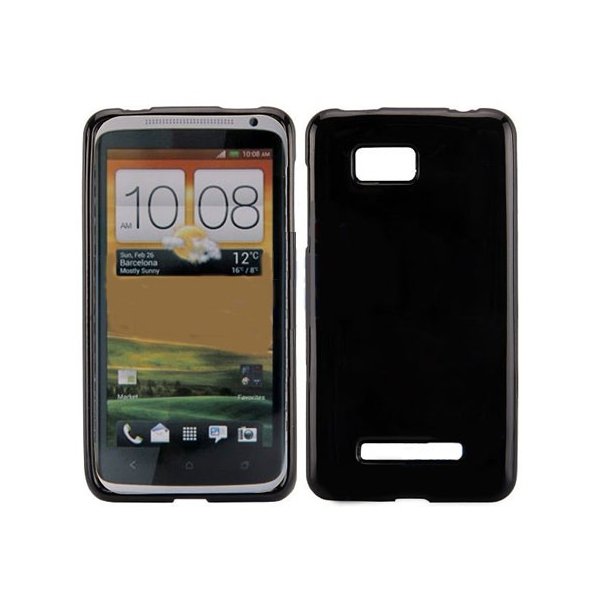 CUSTODIA GEL TPU SILICONE LUCIDA per HTC ONE SU 528W COLORE NERO