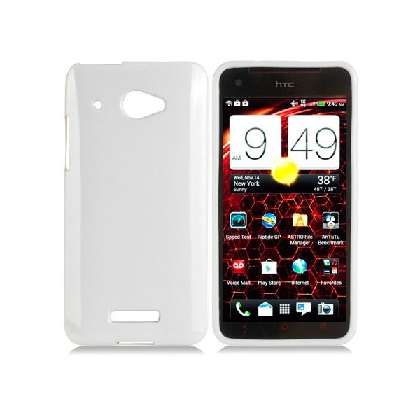 CUSTODIA GEL TPU SILICONE LUCIDA per HTC BUTTERFLY X920E DELUXE COLORE BIANCO