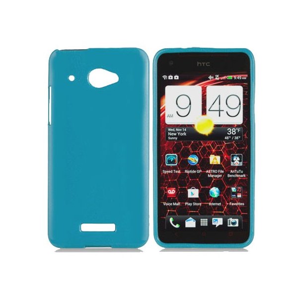 CUSTODIA GEL TPU SILICONE LUCIDA per HTC BUTTERFLY X920E DELUXE COLORE BLU