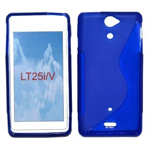 CUSTODIA GEL TPU SILICONE DOUBLE per SONY XPERIA V LT25I COLORE BLU