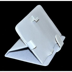 CUSTODIA PELLE UNIVERSALE CON STAND ORIZZONTALE A MOLLE per TABLET DA 7" POLLICI COLORE BIANCO