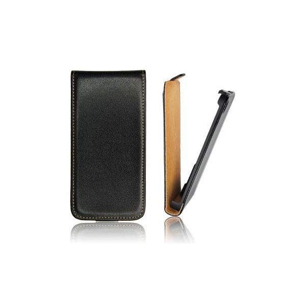 CUSTODIA VERTICALE SLIM FLIP PELLE per SONY MT11I XPERIA NEO V, MT15I XPERIA NEO COLORE NERO