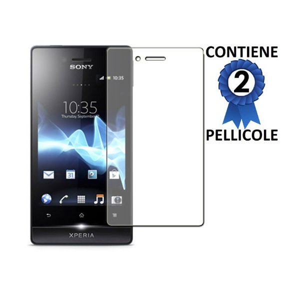 PELLICOLA PROTEGGI DISPLAY SONY XPERIA MIRO ST23I CONFEZIONE 2 PEZZI