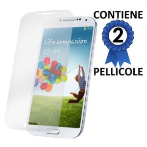 PELLICOLA PROTEGGI DISPLAY SAMSUNG I9500 GALAXY S4, I9505, I9502 CONFEZIONE 2 PEZZI