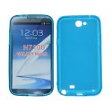 CUSTODIA GEL TPU SILICONE per SAMSUNG N7100 GALAXY NOTE2, N7105 COLORE BLU CON BORDO TRASPARENTE