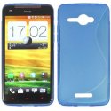 CUSTODIA GEL TPU SILICONE DOUBLE per HTC BUTTERFLY X920E DELUXE COLORE BLU