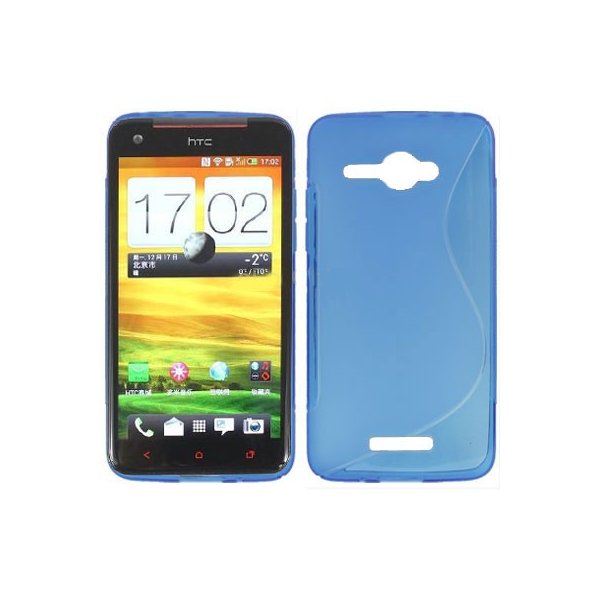 CUSTODIA GEL TPU SILICONE DOUBLE per HTC BUTTERFLY X920E DELUXE COLORE BLU