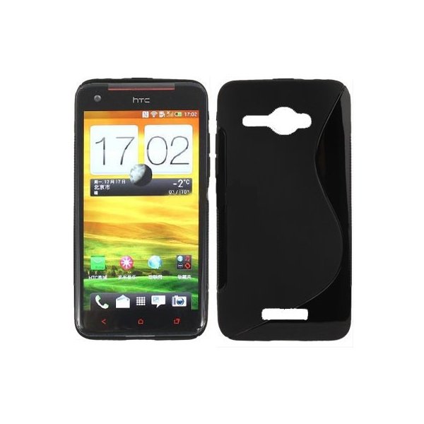 CUSTODIA GEL TPU SILICONE DOUBLE per HTC BUTTERFLY X920E DELUXE COLORE NERO