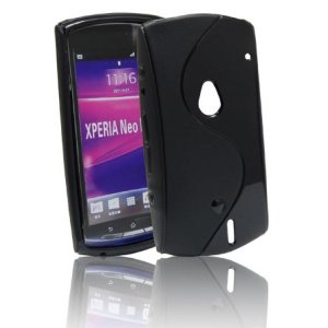 CUSTODIA GEL TPU SILICONE DOUBLE per SONY MT11i XPERIA NEO V, MT15i XPERIA NEO COLORE NERO