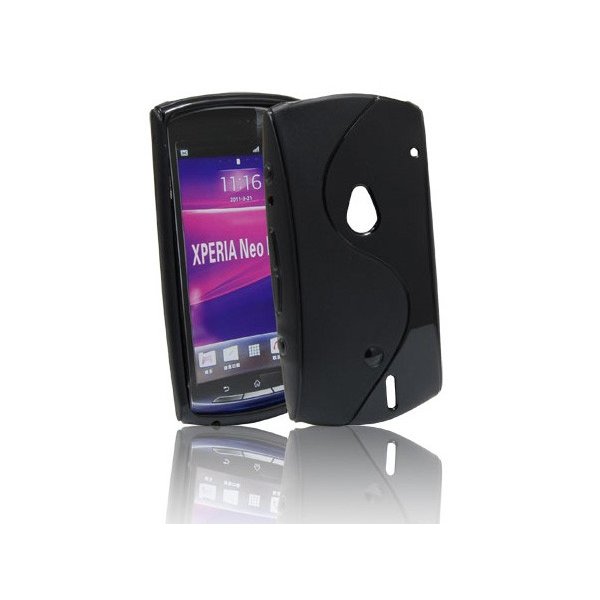 CUSTODIA GEL TPU SILICONE DOUBLE per SONY MT11i XPERIA NEO V, MT15i XPERIA NEO COLORE NERO