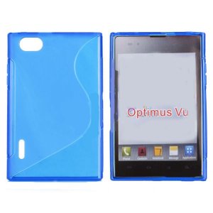 CUSTODIA GEL TPU SILICONE DOUBLE per LG P895 Optimus Vu, F100S COLORE BLU