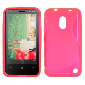 CUSTODIA GEL TPU SILICONE DOUBLE NOKIA LUMIA 620 COLORE ROSA