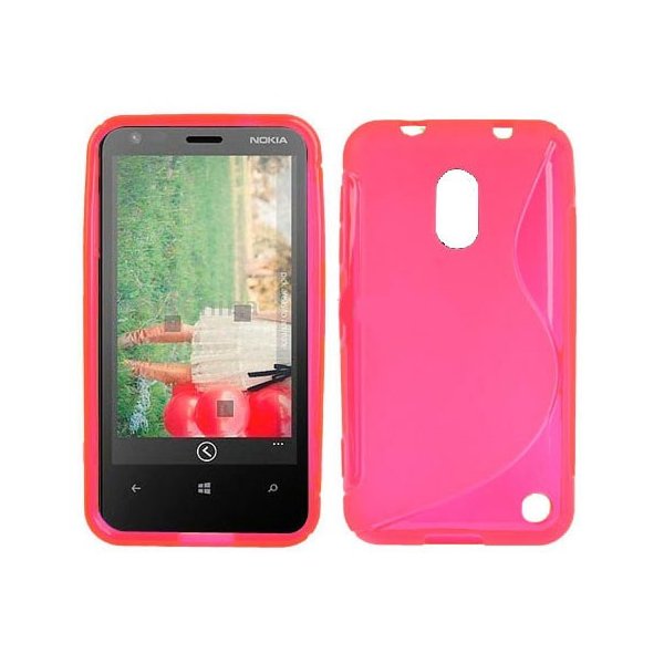 CUSTODIA GEL TPU SILICONE DOUBLE NOKIA LUMIA 620 COLORE ROSA