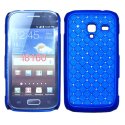 CUSTODIA RIGIDA GOMMATA CON BRILLANTINI per SAMSUNG I8160 Galaxy Ace 2 COLORE BLU