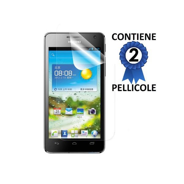 PELLICOLA PROTEGGI DISPLAY HUAWEI ASCEND G600, ASCEND G615, U8950 CONFEZIONE 2 PEZZI