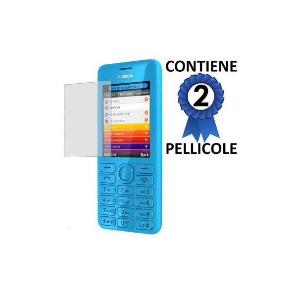 PELLICOLA PROTEGGI DISPLAY NOKIA ASHA 206 CONFEZIONE 2 PEZZI