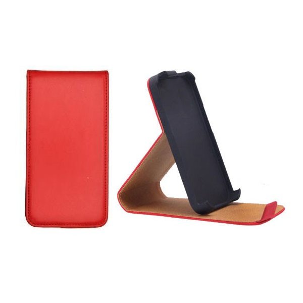 CUSTODIA VERTICALE SLIM FLIP PELLE CON STAND per NOKIA LUMIA 610 COLORE ROSSO