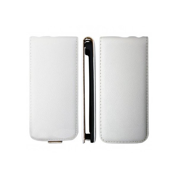 CUSTODIA VERTICALE SLIM FLIP VERA PELLE per SAMSUNG I9300 GALAXY S3, I9305 GALAXY S3 LTE 4G COLORE BIANCO