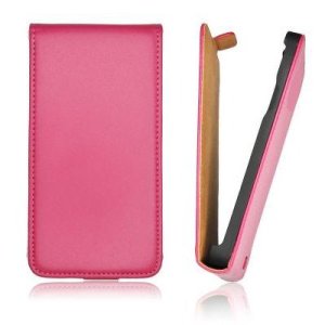 CUSTODIA VERTICALE SLIM FLIP PELLE per SONY ST26I XPERIA J COLORE ROSA