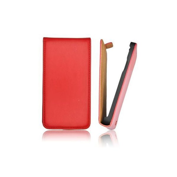 CUSTODIA VERTICALE SLIM FLIP PELLE per HTC DESIRE X T328e COLORE ROSSO