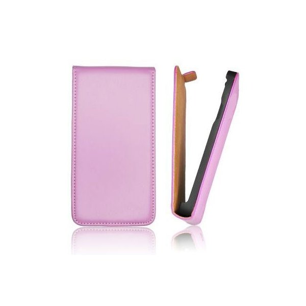 CUSTODIA VERTICALE SLIM FLIP PELLE per SAMSUNG I8190 GALAXY S3 MINI, I8200 GALAXY S3 MINI VE COLORE VIOLA