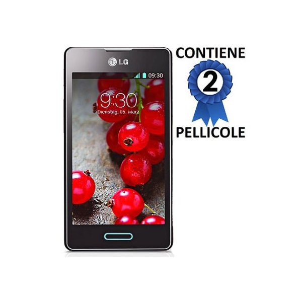 PELLICOLA PROTEGGI DISPLAY per LG OPTIMUS L5 II E460 CONFEZIONE 2 PEZZI