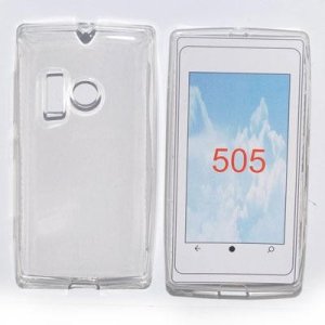 CUSTODIA GEL TPU SILICONE per NOKIA LUMIA 505 COLORE BIANCO