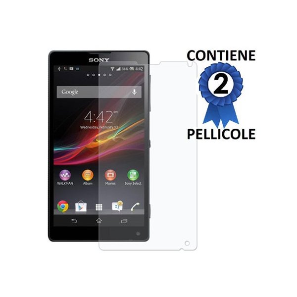 PELLICOLA PROTEGGI DISPLAY SONY XPERIA ZL LTE, C6503, C6502, C6506, HSPA+, L35H CONFEZIONE 2 PEZZI