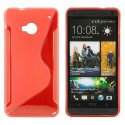 CUSTODIA GEL TPU SILICONE DOUBLE per HTC ONE, M7 COLORE ROSSO