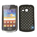 CUSTODIA RIGIDA GOMMATA CON BRILLANTINI per SAMSUNG S6500 Galaxy Mini 2 COLORE NERO